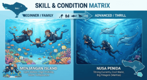 Menjangan vs Nusa Penida underwater