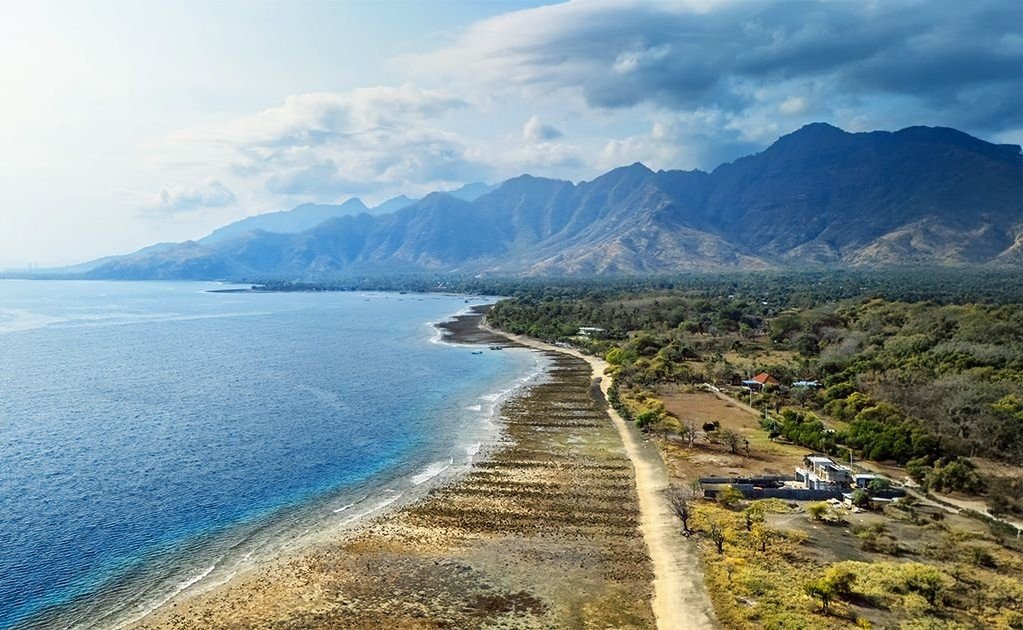 Pemuteran village shoreline on the north west coast of Bali